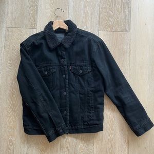 Levi’s Sherpa Trucker Jacket, Black, Size Medium